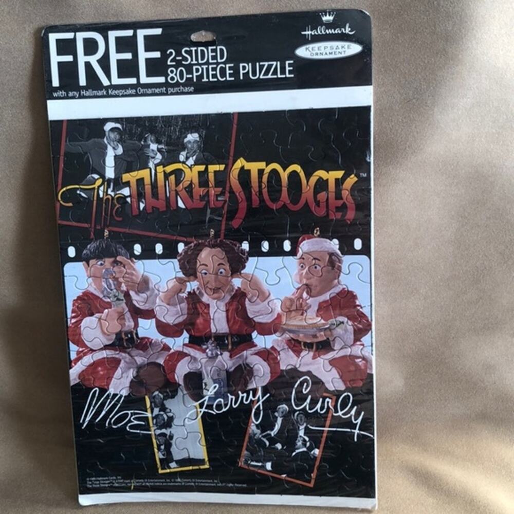 Hallmark Keepsake The Three Stooges 2 sided 80 piece puzzle, vintage 1999 sealed